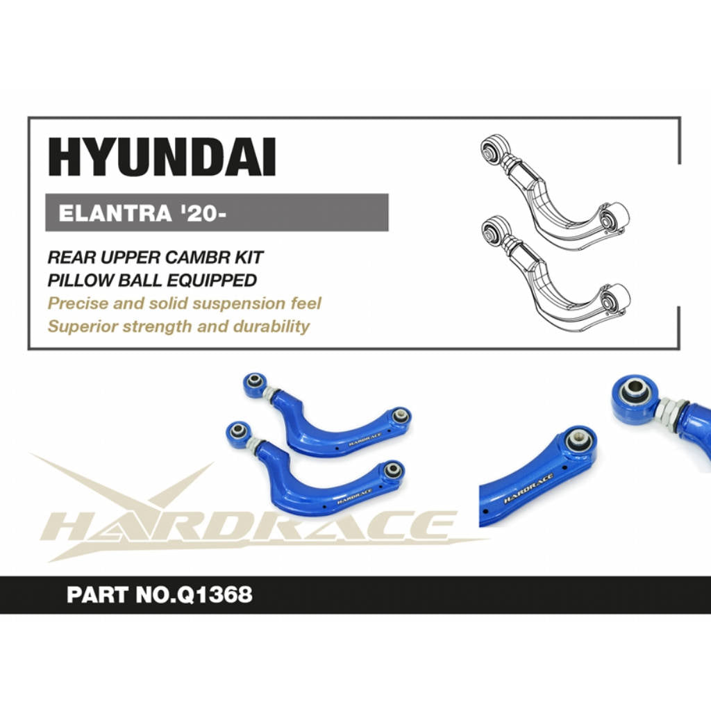 HARDRACE Q1368 Rear upper camber kit (Pillow ball) - 2 Pcs/Set for HYUNDAI Elantra 2020+ Photo-1