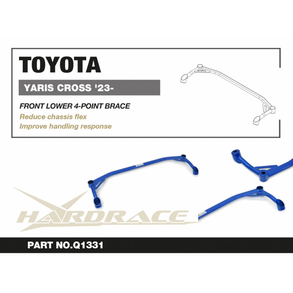 HARDRACE Q1331 Front lower 4-points brace - 1 Pcs/Set for TOYOTA Yaris Cross (AC200) 2023+ Photo-2