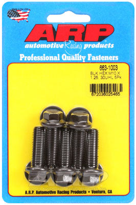 ARP 663-1003 Metric Thread Bolt Kit M10 x 1.25 x 30 hex black oxide bolts Photo-0