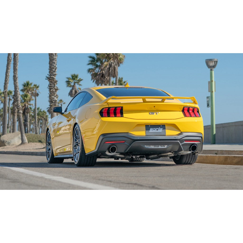 BORLA 11983BC Exhaust system Axle-Back S-type 2.5" S RD RL AC BC SR Tip 4" RD X 9.75" Black chrome (Non-active exhaust) for FORD Mustang GT 5.0L V8 2024 Photo-1