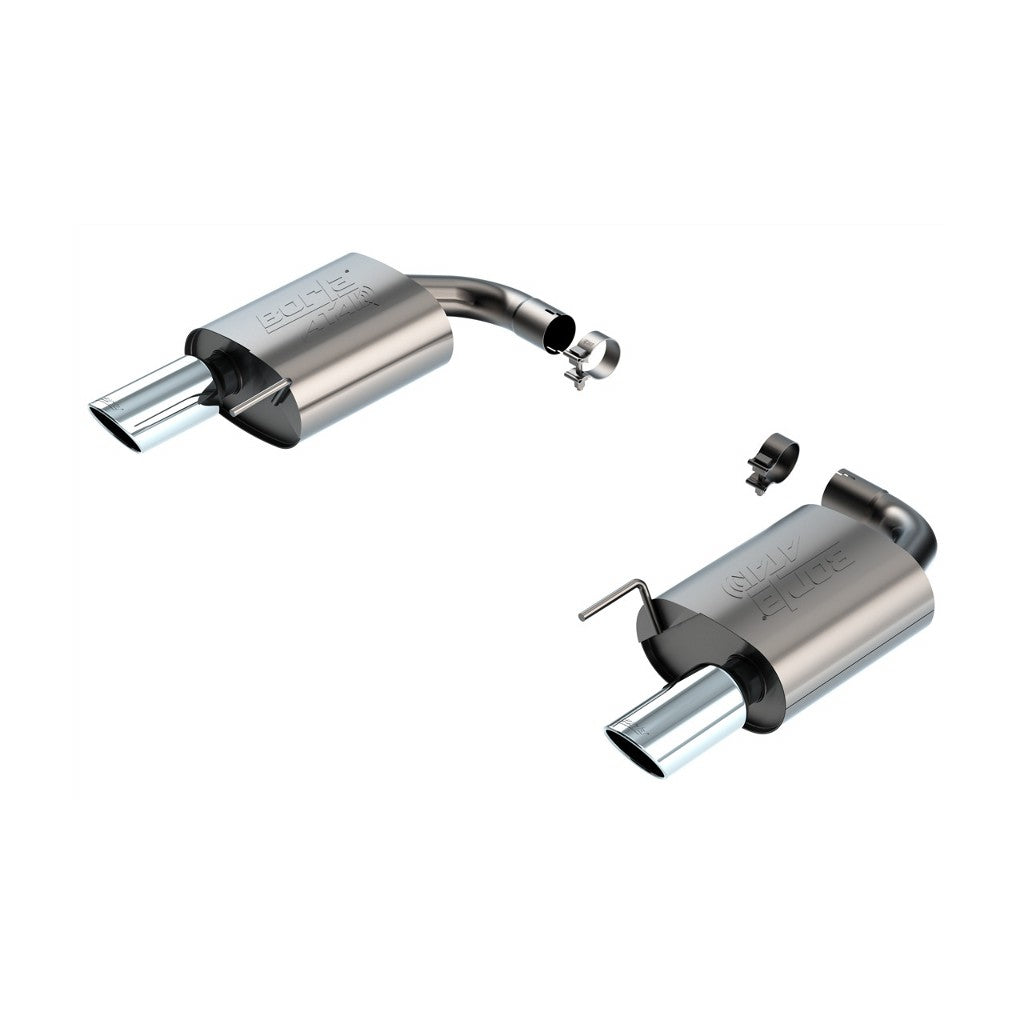 BORLA 11984 Exhaust system Axle-Back ATAK 2.5" S RD RL AC SR Tip 4" RD X 9.75" (Non-active exhaust) for FORD Mustang GT 5.0L V8 2024 Photo-0