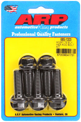 ARP 665-1003 Metric Thread Bolt Kit M12 x 1.75 x 35 hex black oxide bolts Photo-0