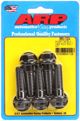 ARP 665-1004 Metric Thread Bolt Kit M12 x 1.75 x 40 hex black oxide bolts Photo-0