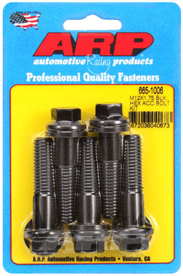 ARP 665-1006 Metric Thread Bolt Kit M12 x 1.75 x 50 hex black oxide bolts Photo-0