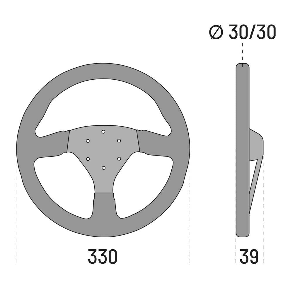 SPARCO 015R323PSNR Steering wheel R323, suede, black, diam.330m, reach 39mm Photo-2