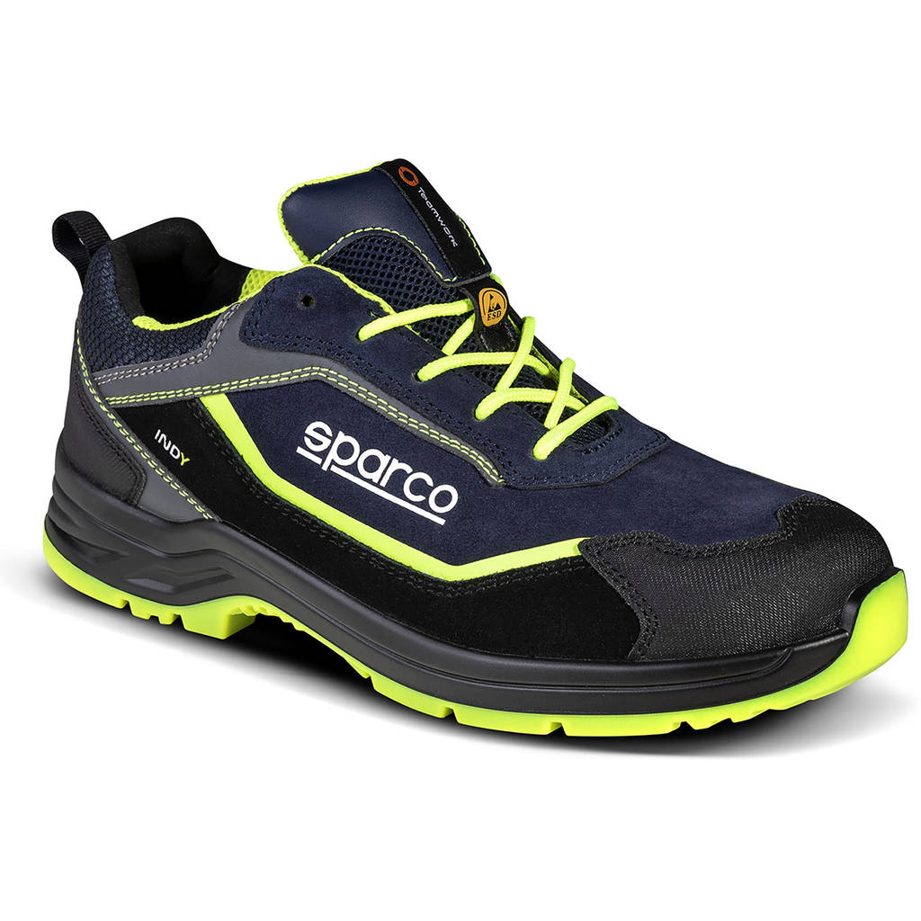SPARCO 0753737BMGF Shoes Indy Baltimora S3 ESD blue marine/yellow fluo 37 Photo-0