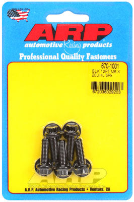 ARP 670-1001 Metric Thread Bolt Kit M6 x 1.00 x 20 12pt black oxide bolts Photo-0