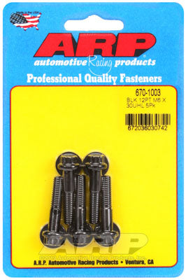 ARP 670-1003 Metric Thread Bolt Kit M6 x 1.00 x 30 12pt black oxide bolts Photo-0