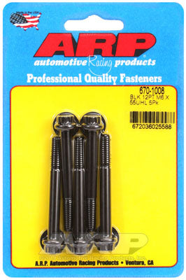 ARP 670-1008 Metric Thread Bolt Kit M6 x 1.00 x 55 12pt black oxide bolts Photo-0
