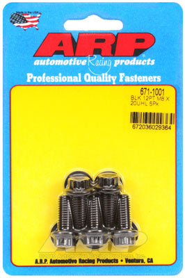 ARP 671-1001 Metric Thread Bolt Kit M8 x 1.25 x 20mm 12pt black oxide bolts Photo-0
