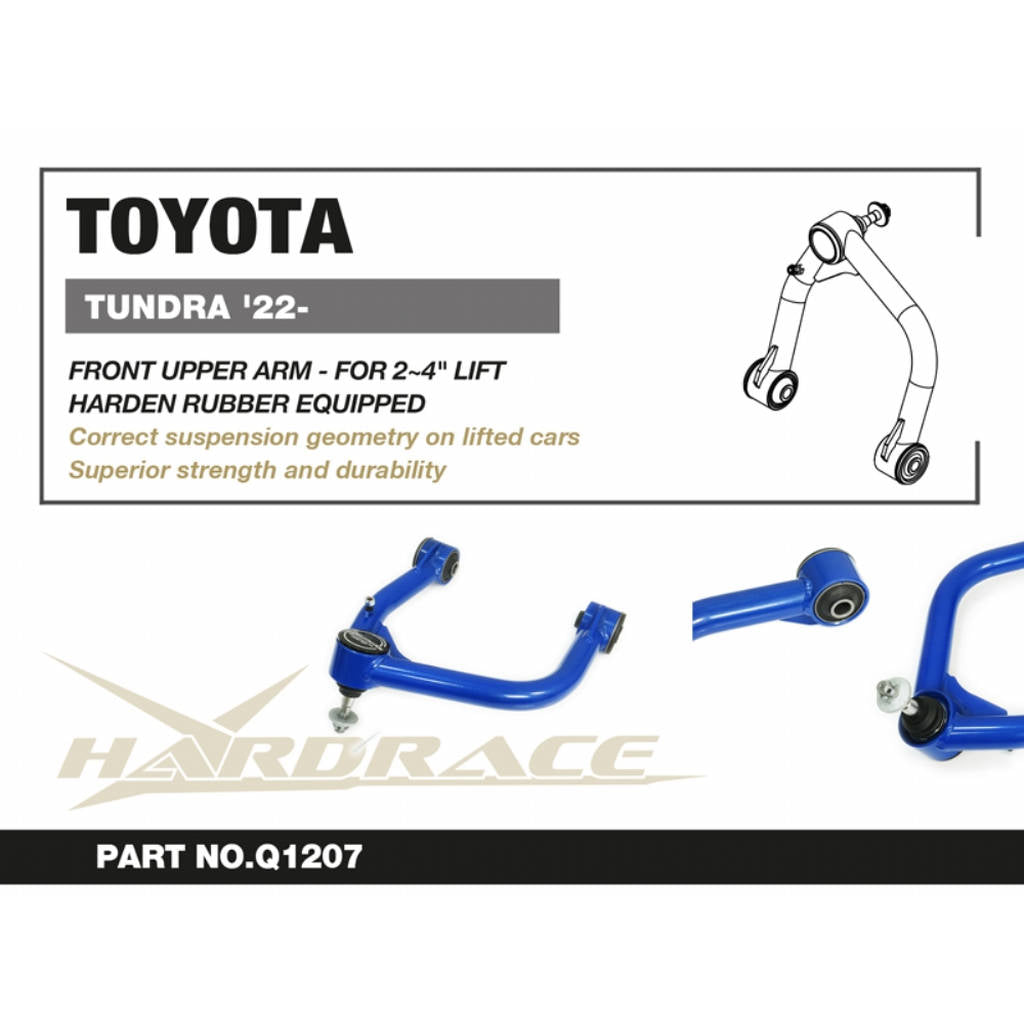 HARDRACE Q1207 Front Upper Arm for 2-4" lift 2pcs/set for TOYOTA Tundra 2022+ Photo-1