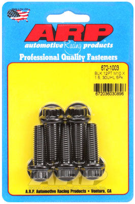 ARP 672-1003 Metric Thread Bolt Kit M10 x 1.50 x 30 12pt black oxide bolts Photo-0