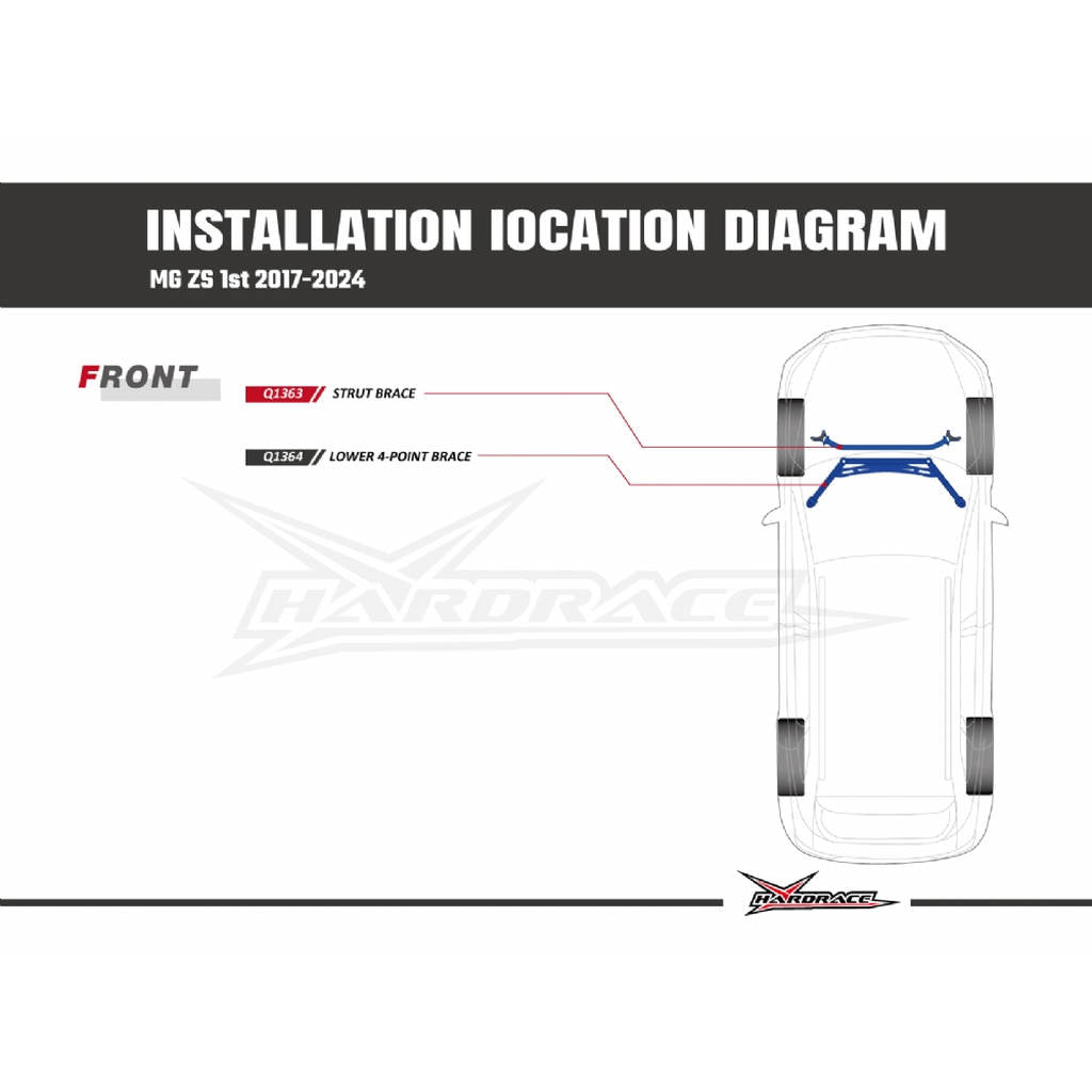 HARDRACE Q1363 Front Strut Brace for MG ZS 2017+ Photo-5