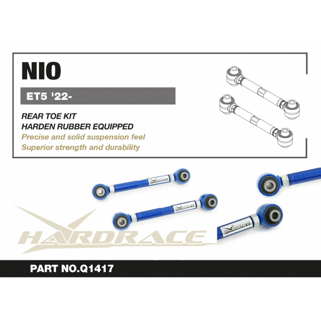 HARDRACE Q1417 Rear Toe Kit (Harden Rubber) 2pcs for NIO ET5 2022+ Photo-1