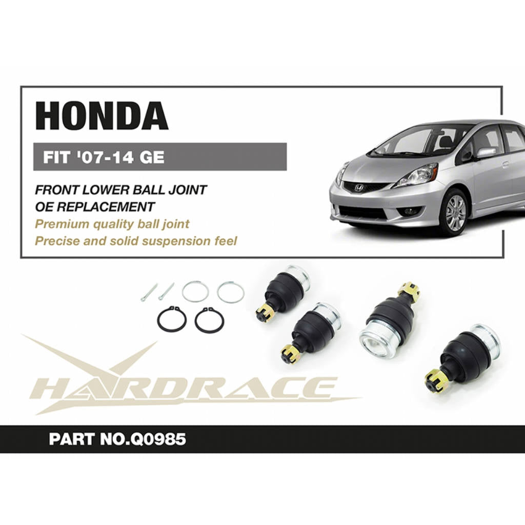 HARDRACE Q0985 OE Replacement Ball Joint 2pcs for HONDA Fit 2008+ Photo-1
