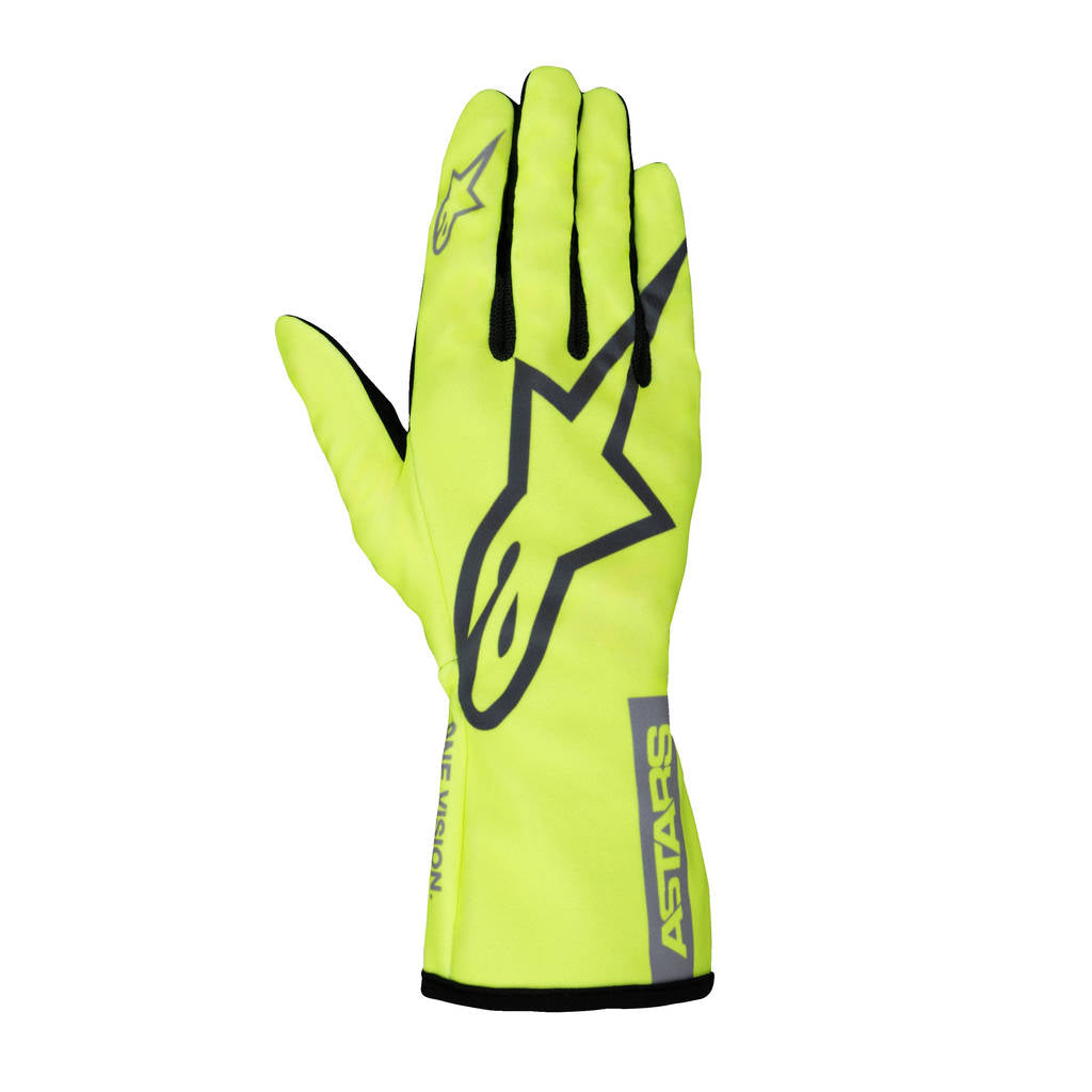 ALPINESTARS 3550625-594-L Gloves for Karting Tech-1 K Race V2, Fluo Yellow / Mid Gray / Dark Silver, Size L Photo-0