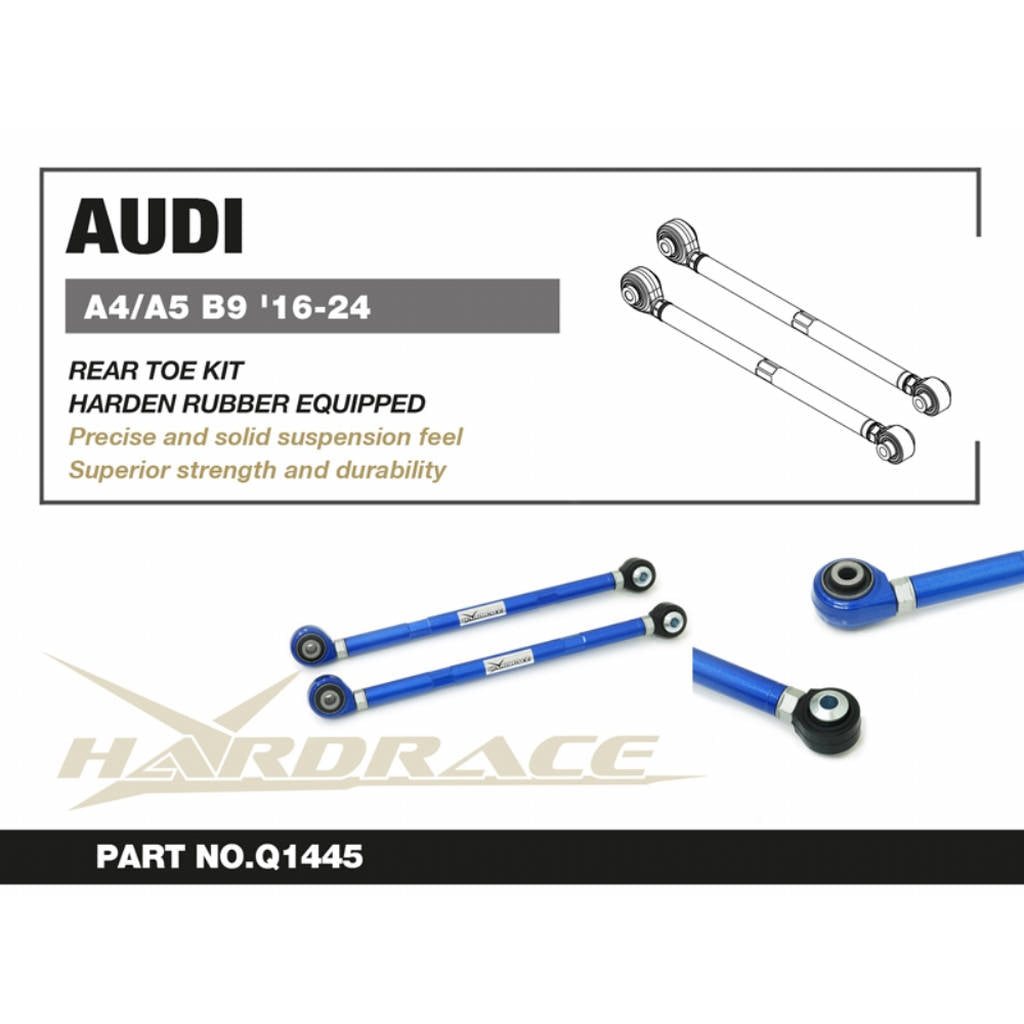 HARDRACE Q1445 Rear Toe Kit 2pcs for AUDI A4 / A5 (B9) 2016-2024 Photo-4
