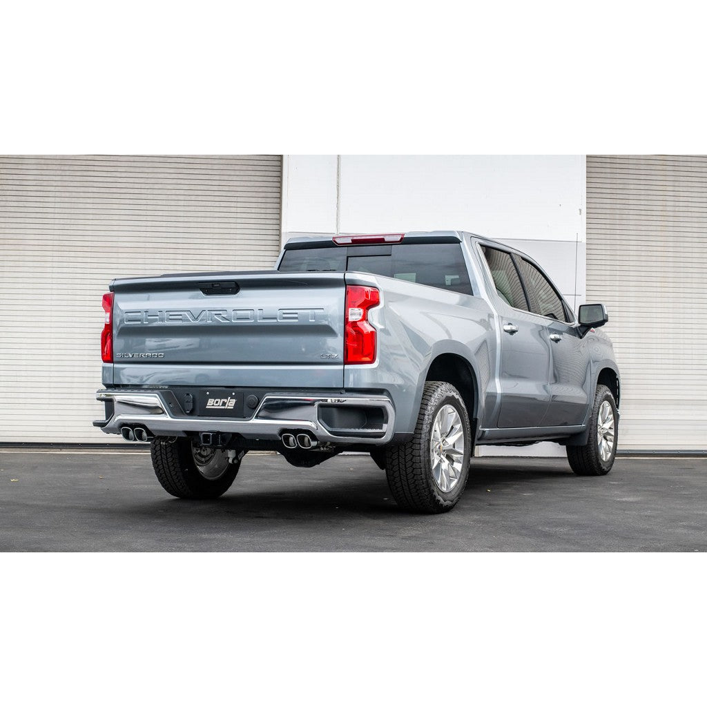 BORLA 140995 Cat-Back Exhaust System 2.75" S-Type (3.5" x 3.28" Bright Chrome Tips) for CHEVROLET Silverado 1500 2024 / GMC Sierra 1500 2024 Photo-1