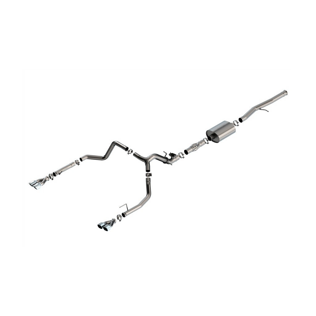 BORLA 140998 Cat-Back Exhaust System 2.75" ATAK (3.5" x 3.28" Bright Chrome Tips) for CHEVROLET Silverado 1500 2024 / GMC Sierra 1500 2024 Photo-0