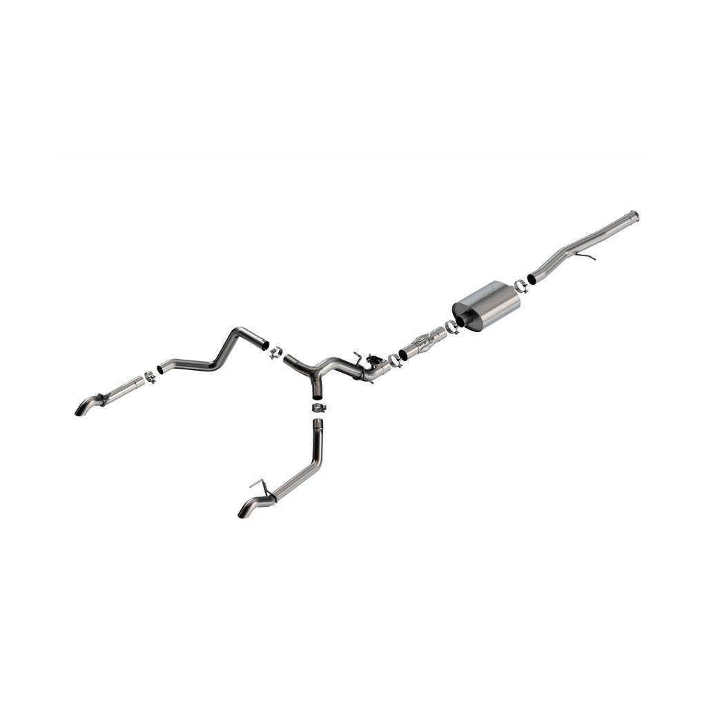 BORLA 141004 Cat-Back Exhaust System 2.75 ATAK (2.25" Brushed Stainless Steel Tips) for CHEVROLET Silverado 1500 ZR2 / GMC Sierra 1500 AT4X 6.2L 2024 Photo-0