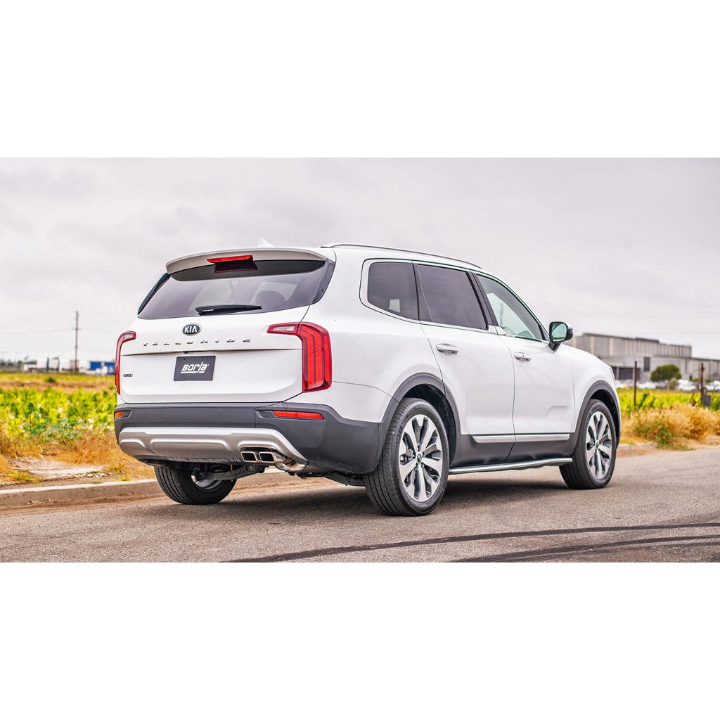 BORLA 11979 Axle-Back Exhaust System 2.5", S-Type (4" X 2.5" RE X 6.38" Tips), Supersedes 11965 for HYUNDAI Palisade 2023 / KIA Telluride 3.8L V6 2020-2022 Photo-1
