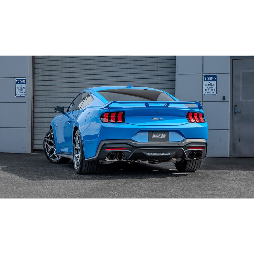 BORLA 11985CFBA Axle-Back Exhaust System 2.5" S-Type Sport (4" RD X 6.62" Carbon Fiber Black Anodized Tips), Active Exhaust for FORD Mustang GT 5.0L V8 2024 Photo-1