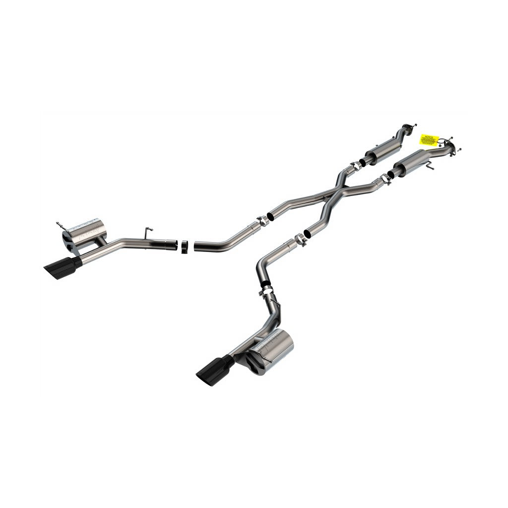 BORLA 140792BC Cat-Back Exhaust System 2.75", ATAK (4.5" RD X 10.00" Black Chrome Tips) for DODGE Durango SRT 6.4L V8 2018-2023 Photo-0