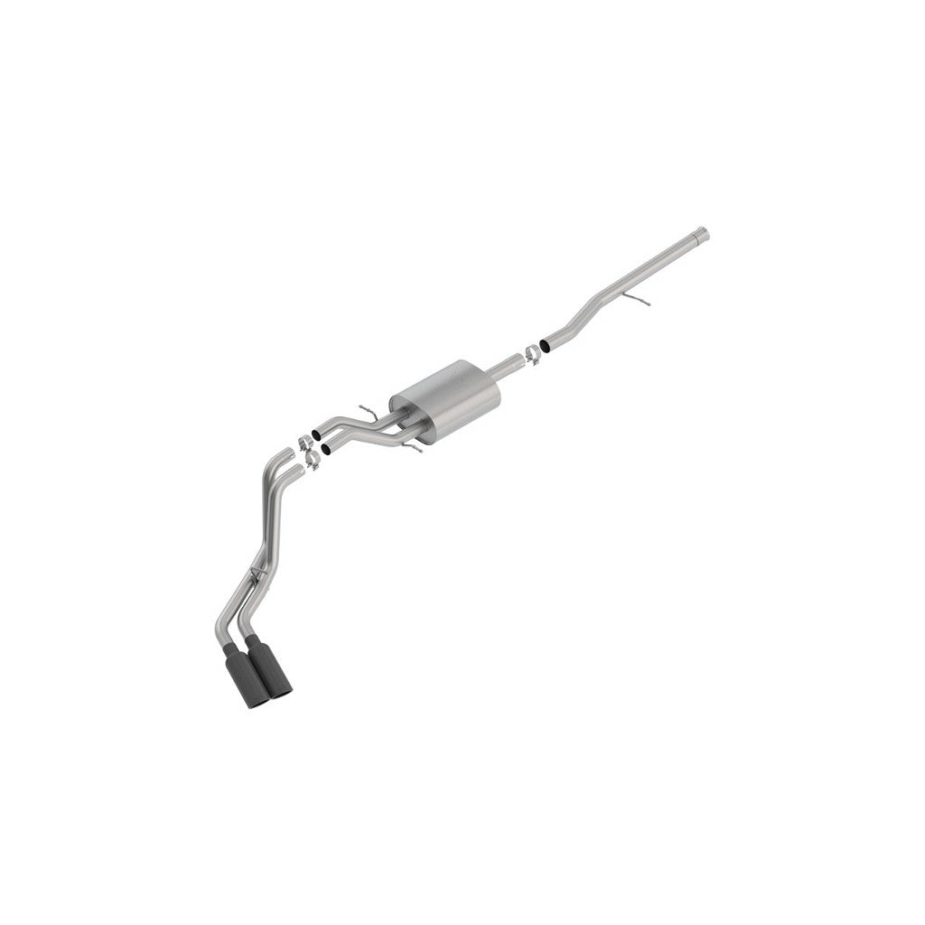 BORLA 140797BC Cat-Back Exhaust System 2.75", 2.25", ATAK (4" RD X 14" Black Chrome Tips) for CHEVROLET Silverado 1500 2014-2019 / GMC Sierra 1500 5.3L V8 2014-2019 Photo-0