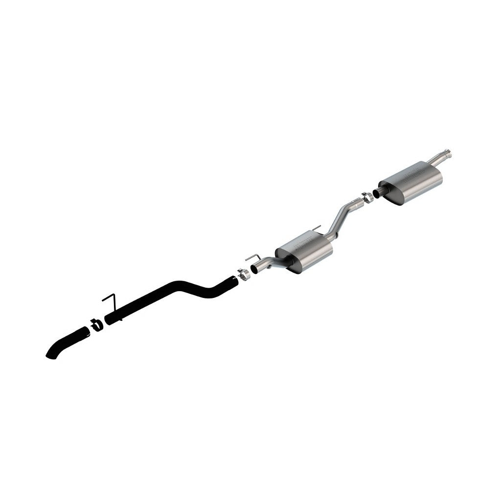 BORLA 140808CB Cat-Back Exhaust System 2.75", Touring (2.75" Turndown Ceramic Black Tips) for JEEP Gladiator (JT) 3.6L V6 2020-2023 Photo-0