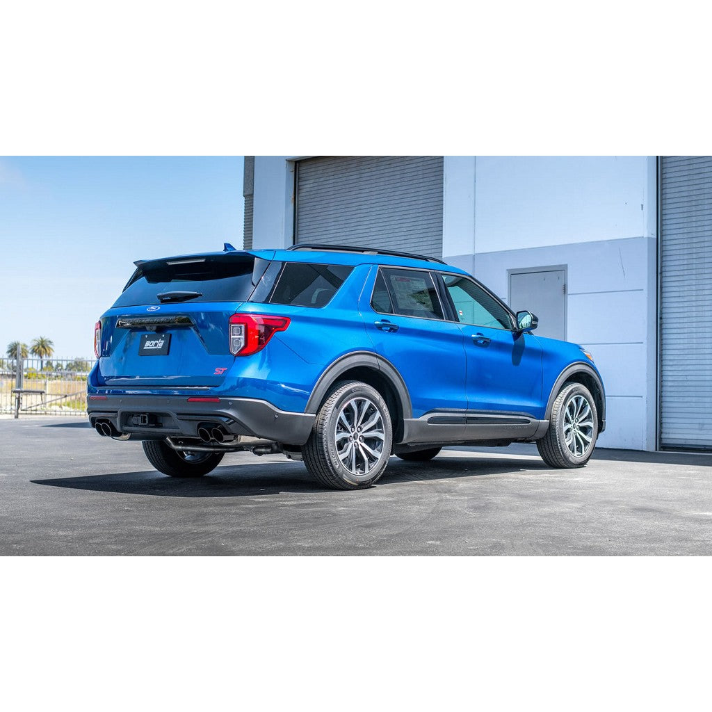 BORLA 140821BC Cat-Back Exhaust System 2.25", ATAK (4" RD X 8.0" And 4" RD X 7.25" Black Chrome Tips) for FORD Explorer ST / Explorer Platinum 3.0L V6 2020-2023 Photo-1