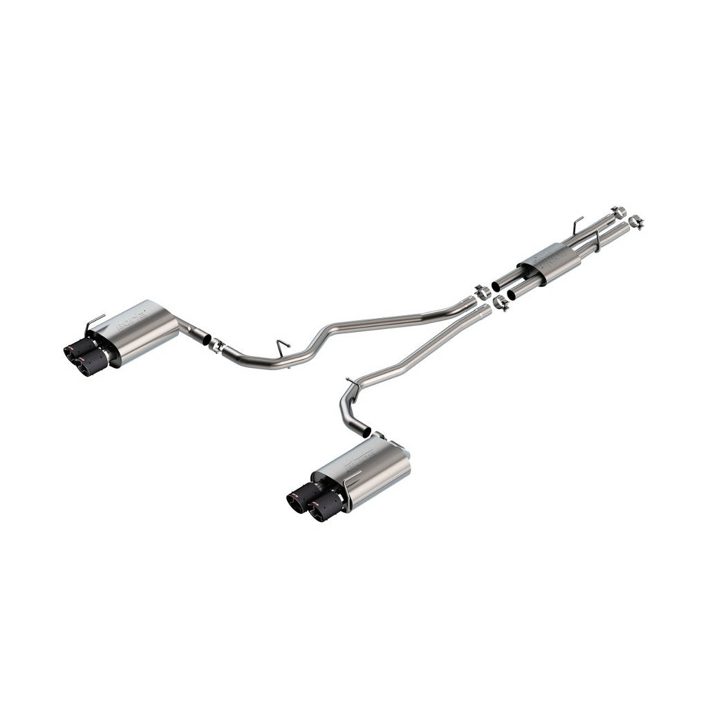 BORLA 140821CF Cat-Back Exhaust System 2.25", ATAK (4" RD X 5.62" Carbon Fiber Tips) for FORD Explorer ST / Explorer Platinum 3.0L V6 2020-2023 Photo-0