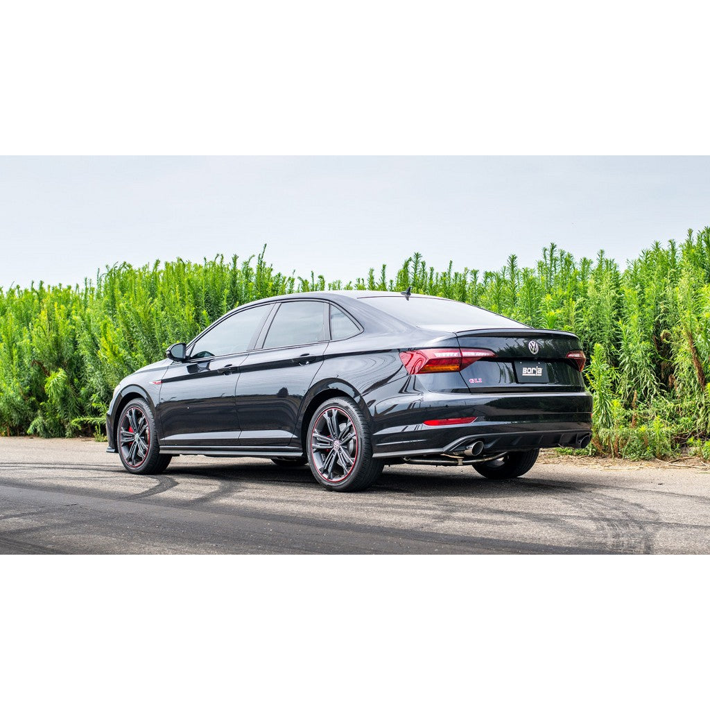 BORLA 140850SB Cat-Back Exhaust System 3", 2.25", S-Type (3.5" RD X 5.5" Stainless Brushed Tips) for VW Jetta GLI 2.0L i4 2019-2021 Photo-1