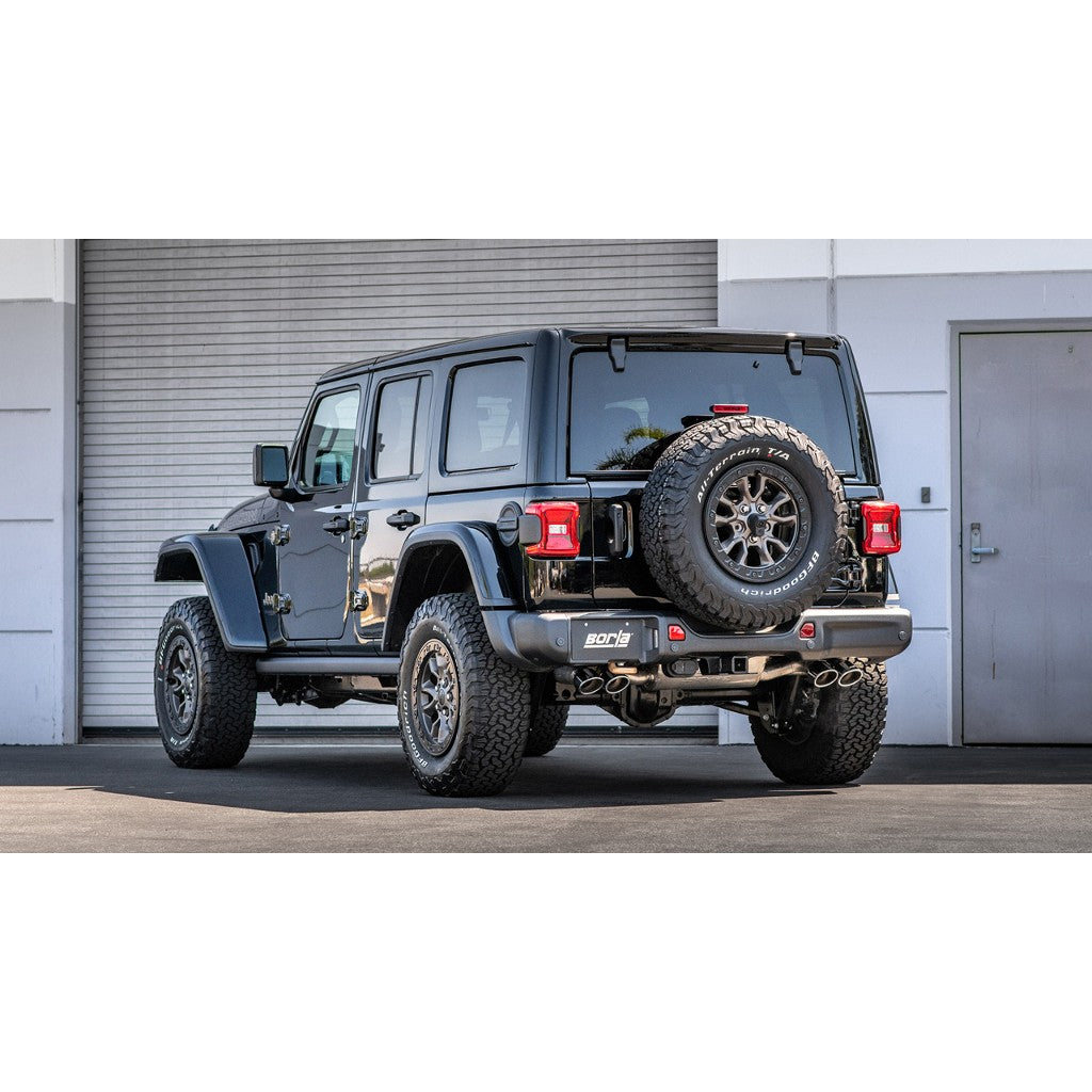 BORLA 140892 Cat-Back Exhaust System 3.00", S-Type (4.0 RD X 4.75" And 4.0 RD X 6 Tips) for JEEP Wrangler Rubicon 392 6.4L V8 2021-2023 Photo-1