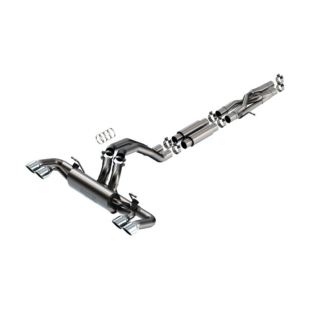 BORLA 140893 Cat-Back Exhaust System 3.00", ATAK (4.0 RD X 4.75" And 4.0 RD X 6.0" Tips) for JEEP Wrangler Rubicon 392 6.4L V8 2021-2023 Photo-0