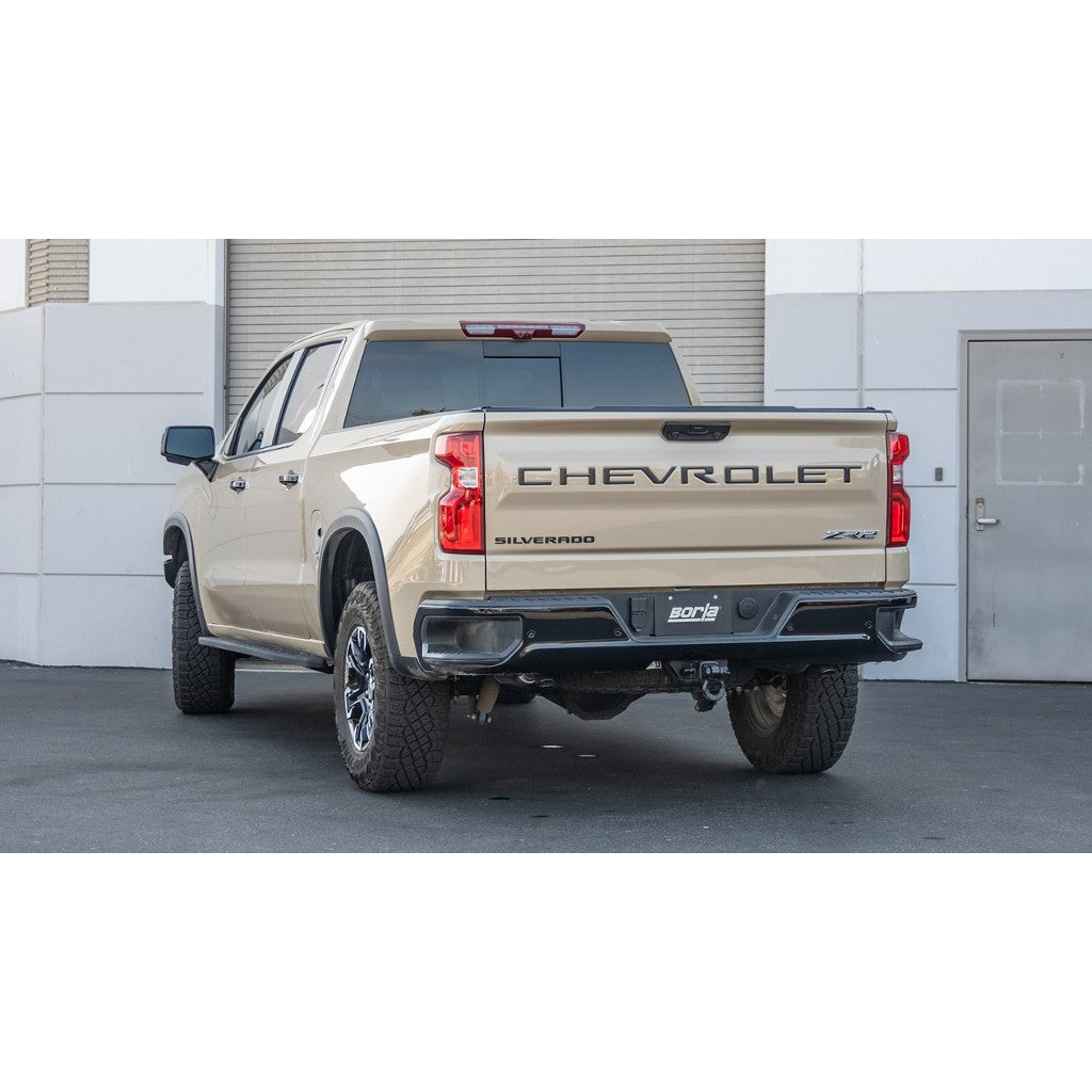 BORLA 140915 Cat-Back Exhaust System 3.50", 2.75", ATAK (Turndown Tips) for CHEVROLET Silverado 1500 ZR2 2022-2023 / GMC Sierra 1500 AT4X 6.2L V8 2022-2023 Photo-1