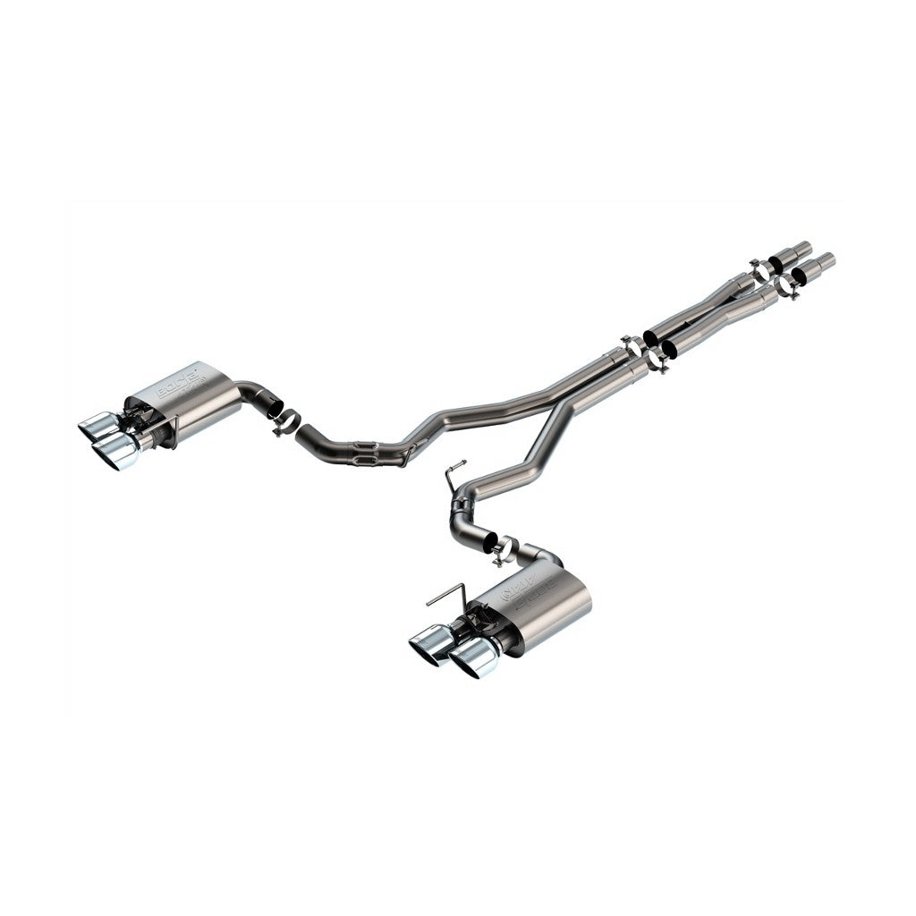 BORLA 140965 Cat-Back Exhaust System 3", ATAK (5" RD X 6.50" Tips), Active Exhaust for FORD Mustang Dark Horse 5.0L V8 2024 Photo-0