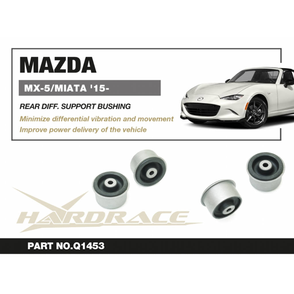 HARDRACE Q1453 Rear Diff. Support Bushing (Harden Rubber), 2pcs for MAZDA MX-5 / Miata (ND) 2015- Photo-1