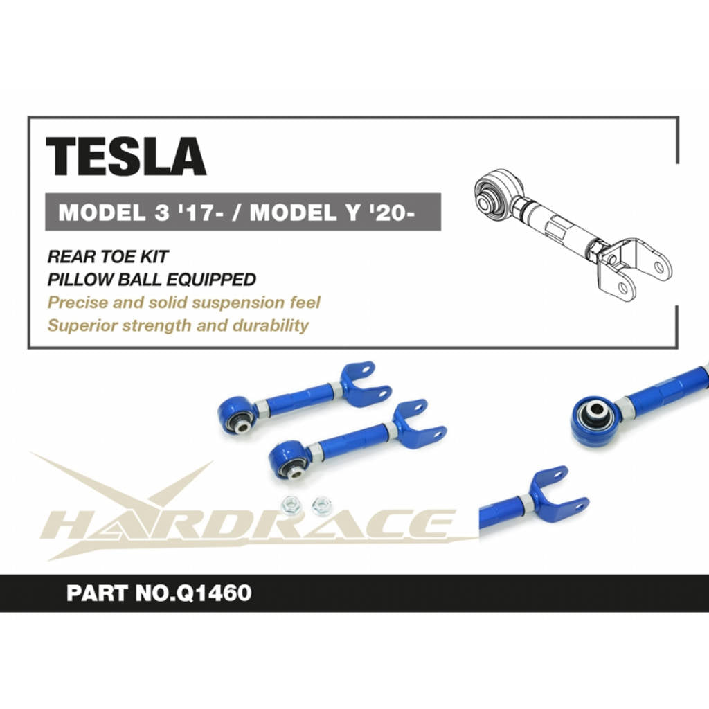 HARDRACE Q1460 Rear Toe Kit (Pillow Ball), 2pcs for TESLA Model 3 2017- Photo-1