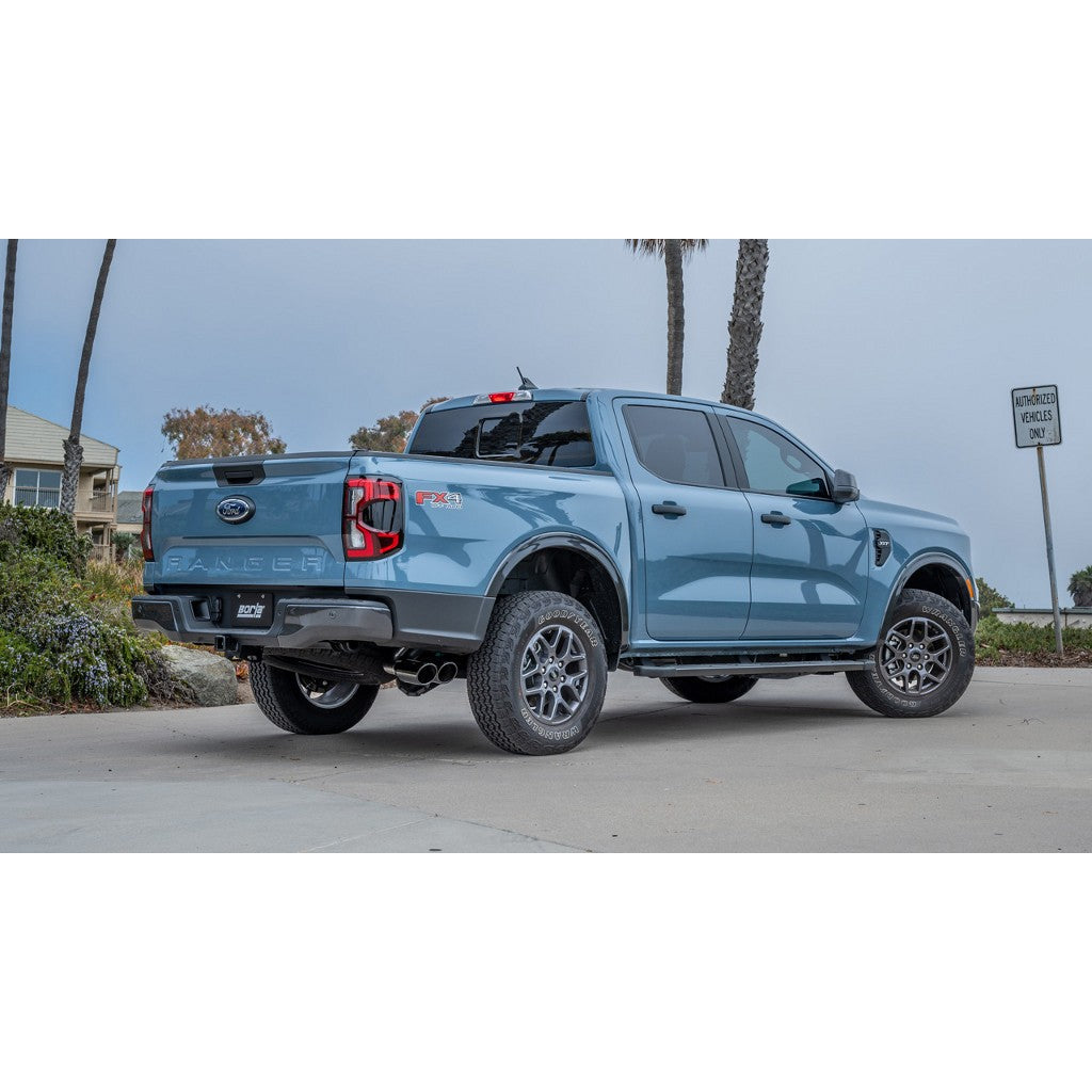 BORLA 140975BC Cat-Back Exhaust System 2.25", 2.75", S-Type (4.0" RD x 12.00" Black Chrome Tips) for FORD Ranger XL / XLT / Lariat 2.3L 2024 Photo-1