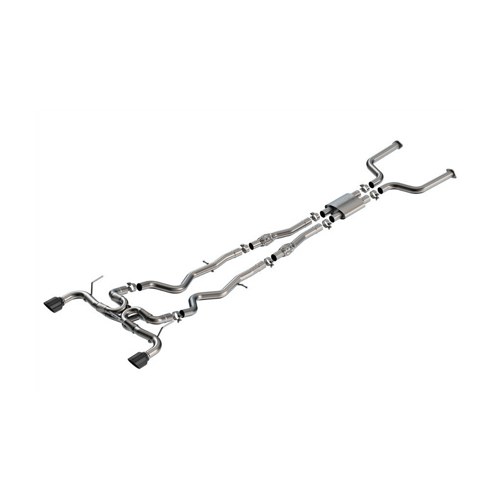 BORLA 140978BC Cat-Back Exhaust System 2.50", ATAK (4.50" RD x 6.00" Black Chrome Tips) for INFINITI Q50 3.0L V6 2016-2024 Photo-0