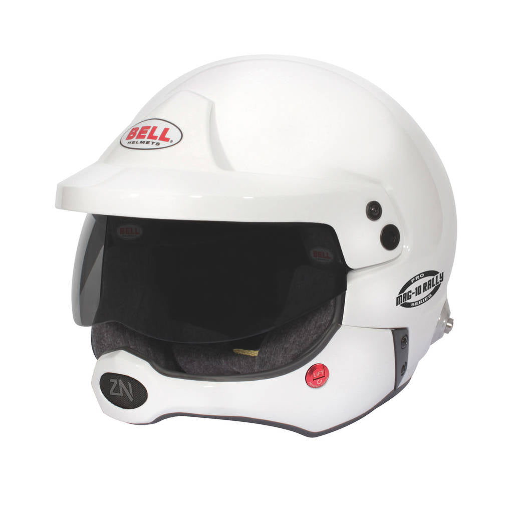 BELL 1346211 Open-Face Helmet MAG-10 Rally Pro HANS, White, FIA 8859-2024 / SA2020, Size 54 (6 3/4) Photo-0