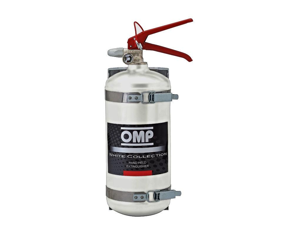 OMP CB0-0351-A01-020 (CBB/351) Extinguisher (in compliance with FIA rules), aluminium, 2,4kg, diam.130mm, AFFF, white Photo-0