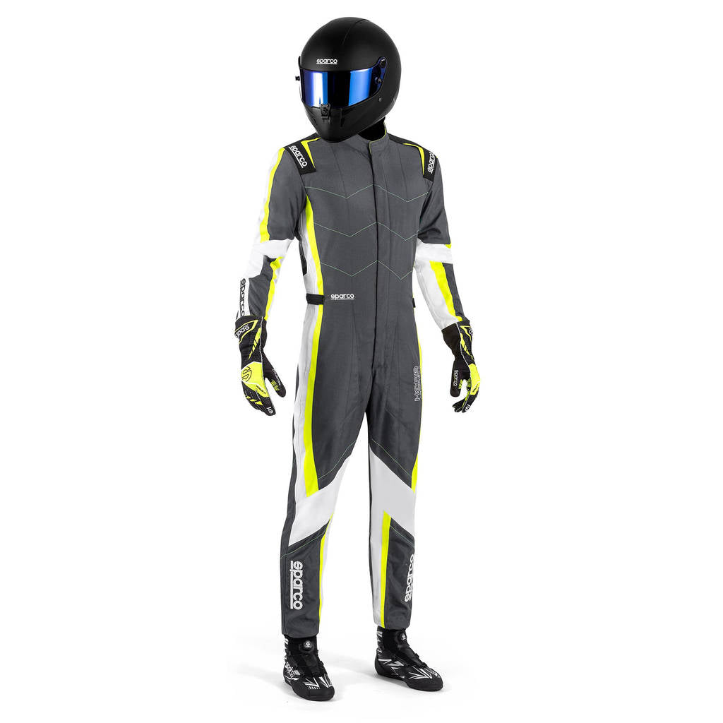 SPARCO BKS0011B0E3300M Karting Suit Kerb Advanced, Dark Grey / Fluo Yellow, Size M Photo-1