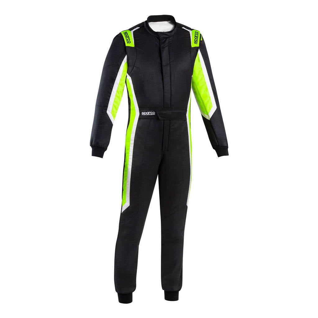 SPARCO BRS0006B0K15064 Racing Suit Sprint (R566), Black / Fluo Green, Size 64 Photo-0
