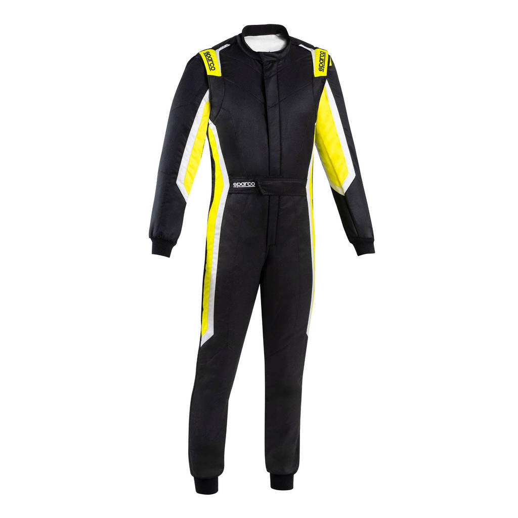 SPARCO BRS0006B0K08060 Racing Suit Sprint (R566), Black / Fluo Yellow, Size 60 Photo-0