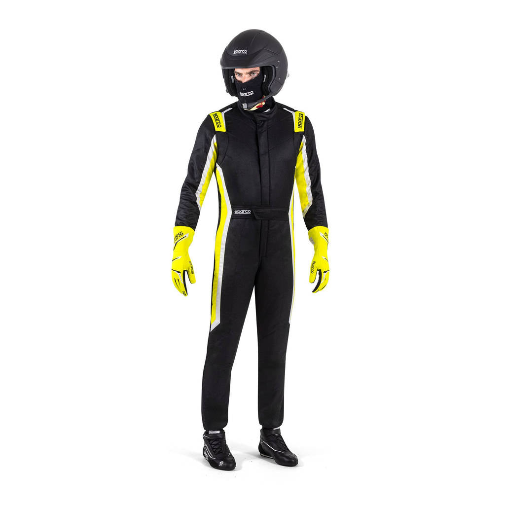 SPARCO BRS0006B0K08060 Racing Suit Sprint (R566), Black / Fluo Yellow, Size 60 Photo-1