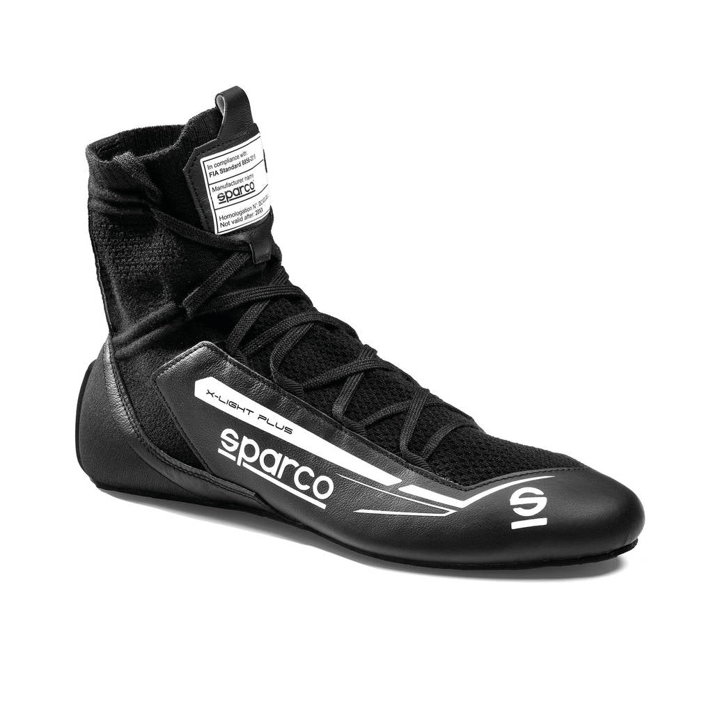 SPARCO BRB0003B0K06046 Racing Shoes X-Light Plus, Black / White, Size 46 Photo-0