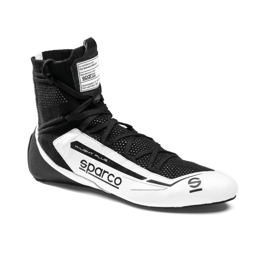 SPARCO BRB0003B0W08044 Racing Shoes X-Light Plus, White / Black, Size 44 Photo-0