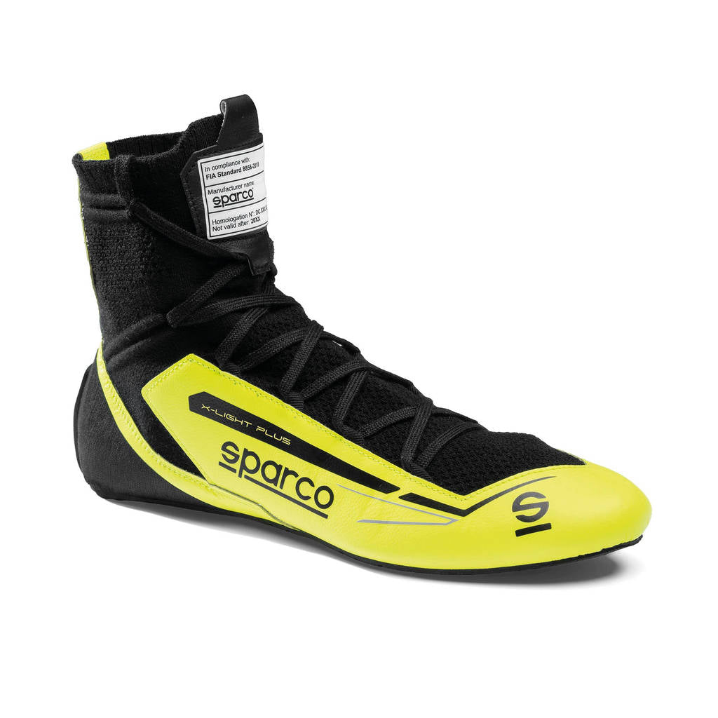 SPARCO BRB0003B0Y04042 Racing Shoes X-Light Plus, Fluo Yellow / Black, Size 42 Photo-0