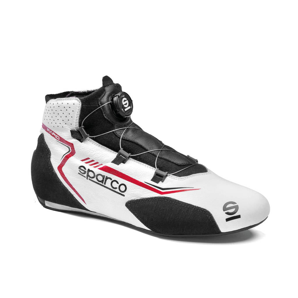 SPARCO BRB0002B0W09040 Racing Shoes Rapid Rotor, White / Red, Size 40 Photo-0